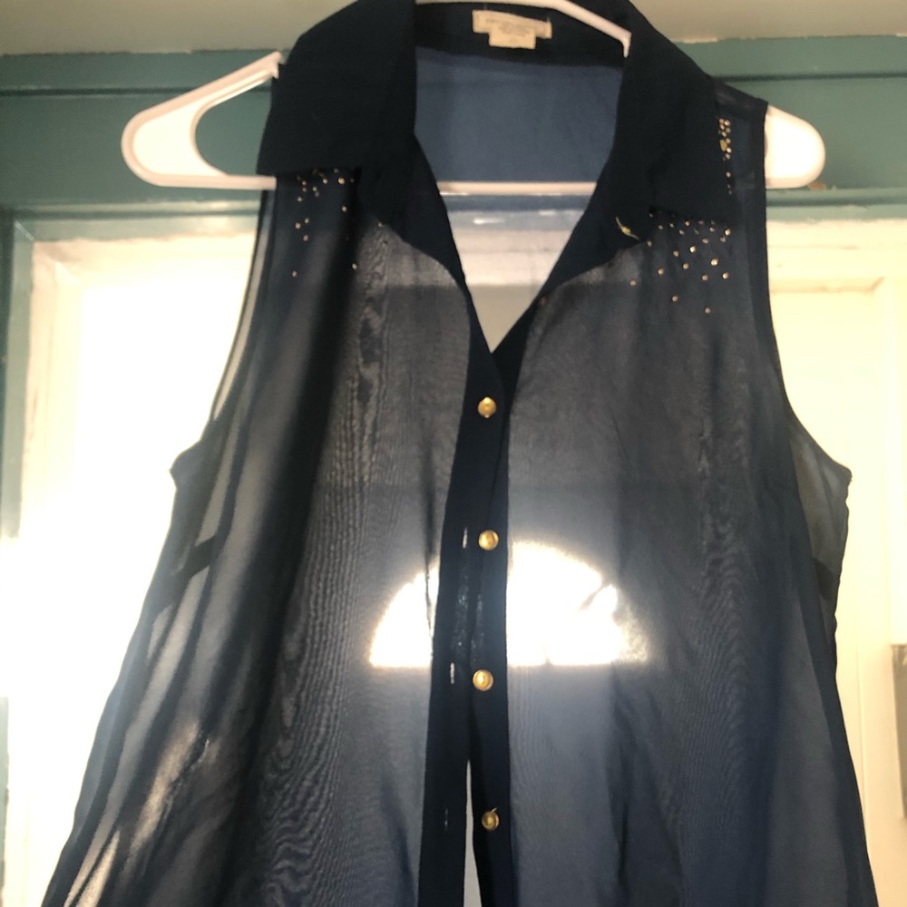 Chiffon button tank